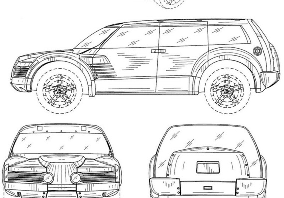 Mitsubishis SSU Concept (1999) (Mitsubishi SSU Concept (1999)) are drawings of the car
